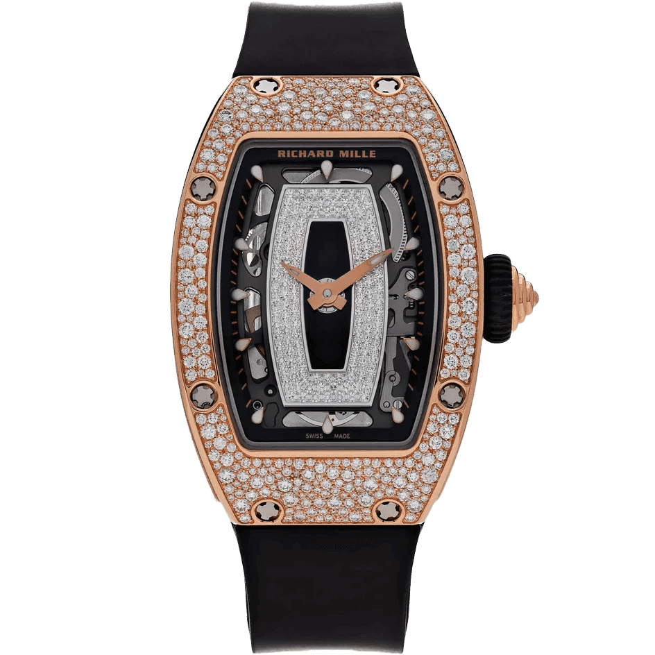 Richard Mille RM 07-01 Rose Gold Onyx Snow Diamond Set 31mm